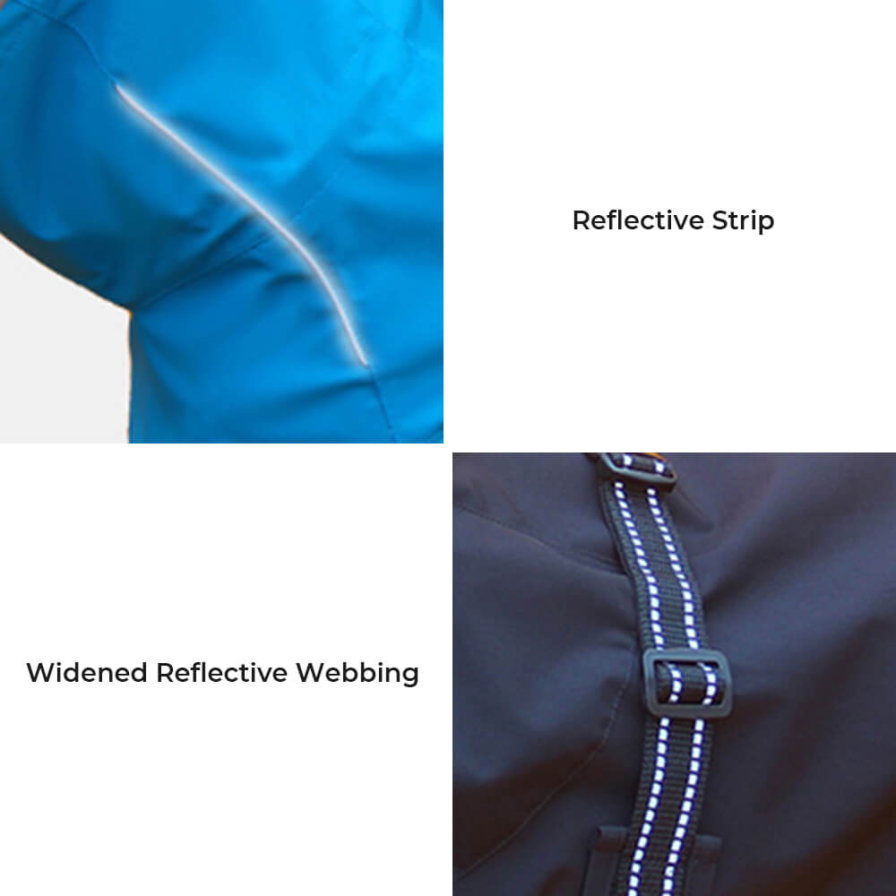 Turtleneck Waterproof Reflective Pattern Outdoor Dog Raincoat - ECOVIRA