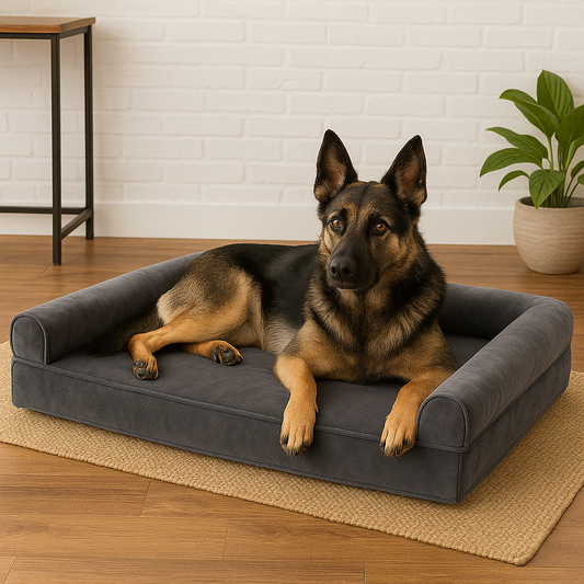 XL Orthopedic Dog Bed – Memory Foam Cushion with Washable Cover & Non-Slip Base (Large–2XL) - ECOVIRA