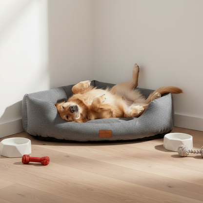 Triangular Corner Dog Bed – Space-Saving, - ECOVIRA