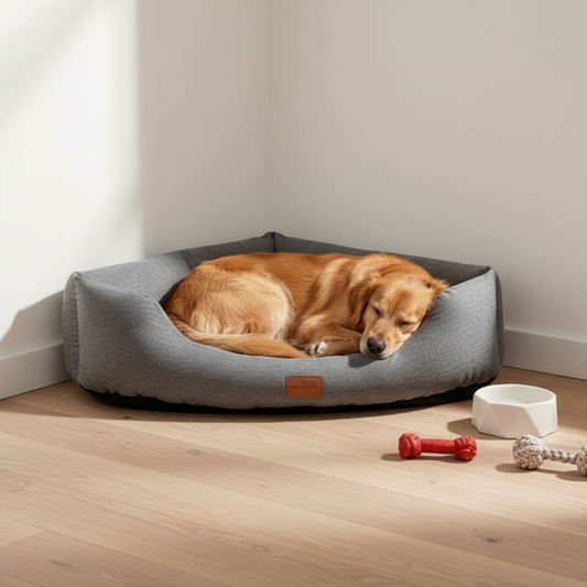 Triangular Corner Dog Bed – Space-Saving, - ECOVIRA