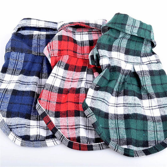Classic Plaid Dog Shirt - Cozy and Stylish for Every Occasion - ECOVIRA