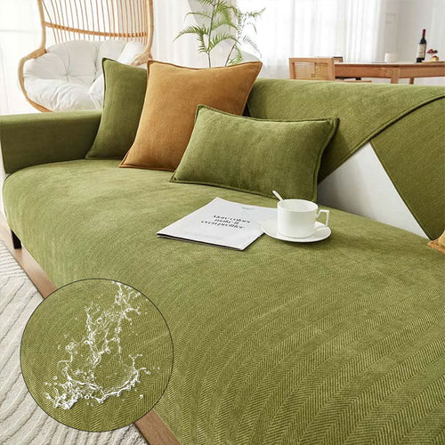 Waterproof Couch Cover – Herringbone Chenille Washable Pet Sofa Protector, Antifouling & Dog Proof Design - ECOVIRA